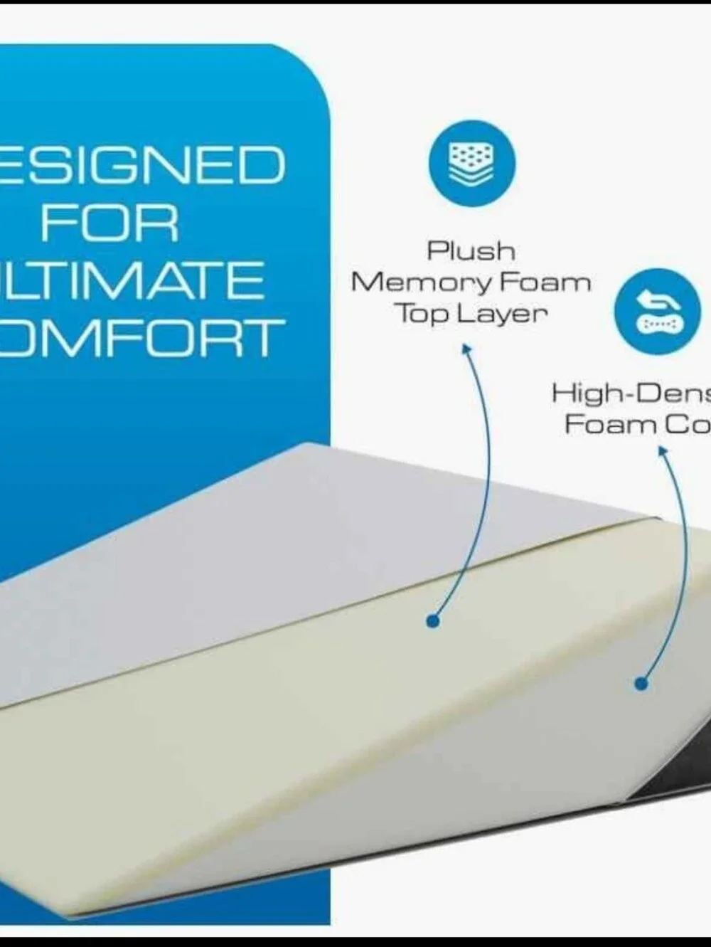 EXTRA WIDE SUPER COMFORTABLE BED WEDGE PILLOW